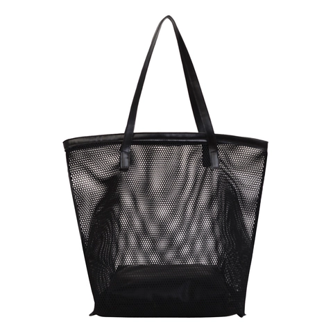 Borsa Tote In Rete Da Donna E Pochette Traforato Nylon PVC Traspirante Grande Capacità Estate Spiaggia Borsa A Spalla