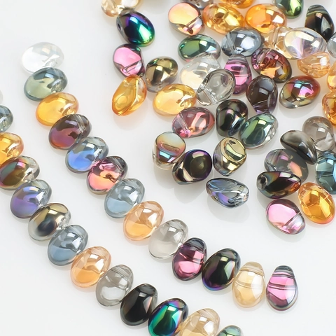 Perle In Cristallo Di Vetro A Forma Di Mezzaluna Con Foro Orizzontale Per Creazione Di Gioielli Fai Da Te