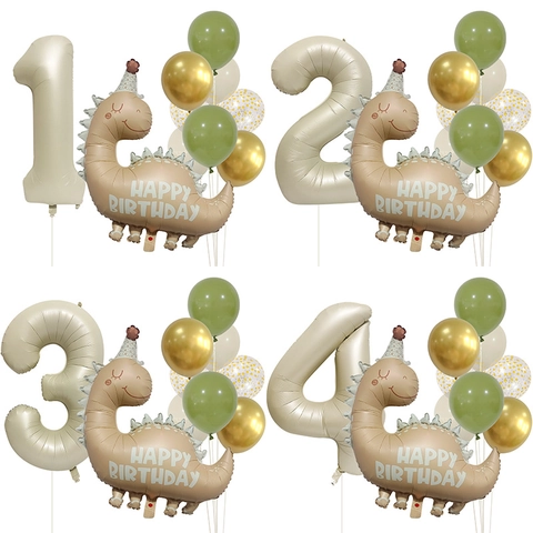 Decorazione Palloncini Festa Compleanno Dinosauro Alluminio Lattice Stile Retrò Opaco Celebrazione Bambini Sfondo