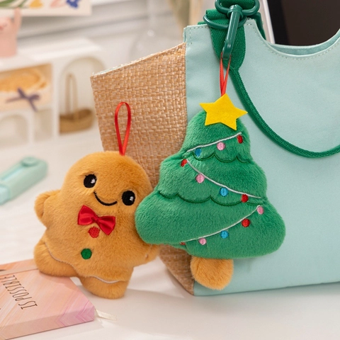 Adornos Colgantes De Peluche De Navidad Decoraciones Suaves Árbol Muñeco De Jengibre Muñeco De Nieve Reno Para Fiesta Amuleto De Bolso