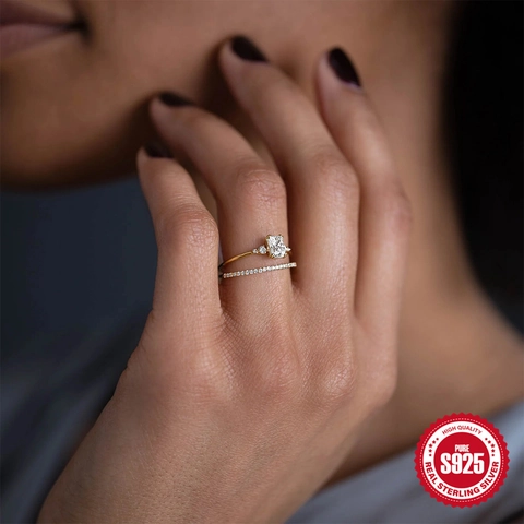 Radiant Geslepen Rechthoekige Zirkonia Ring 925 Sterling Zilver Verguld Luxe Vierkante Verloving Bruiloft Sieraden Vrouwen