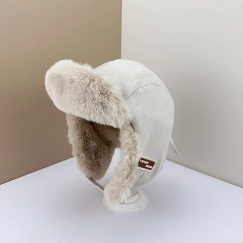 Cappello Da Trapper Invernale In Finta Pelle Scamosciata Berretto Da Aviatore Con Paraorecchie Fodera In Pelliccia
