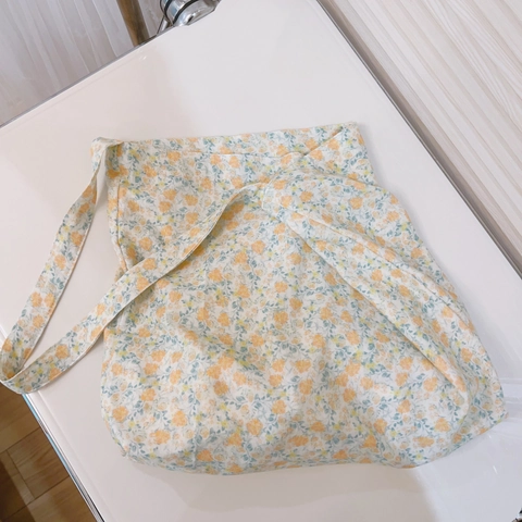 Women Floral Bunny Print Cotton Canvas Shoulder Bag Soft Lightweight Large Capacity Tote Daily Casual Chic Pastoral