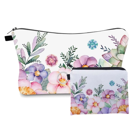 Neceser De Maquillaje Y Monedero Con Estampado De Dibujos Animados Poliéster Organizador De Viaje Para Mujeres
