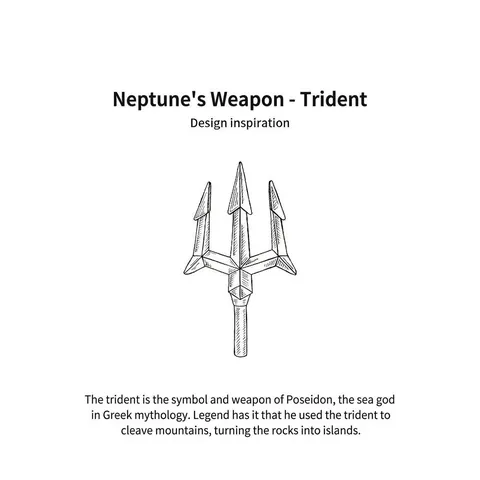 Collier Pendentif Trident En Cuivre Style Arme De Poséidon Hip Hop Punk Bijoux De Niche Pour Hommes Et Femmes