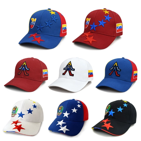 Casquette De Baseball Drapeau Venezuela Coton Broderie Étoiles Emblème National Réglable Chapeau Sport
