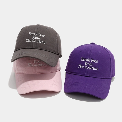 Gorra De Béisbol De Algodón Bordado De Letras Ajustable Protección Solar Al Aire Libre Ocio Visera Curva