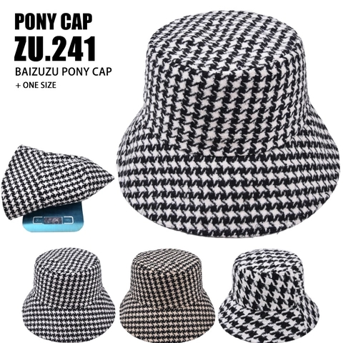 Cappello Bucket Da Donna Con Motivo Houndstooth Stile Britannico Vintage Tweed Di Cotone Caldo Invernale Retro Versatile