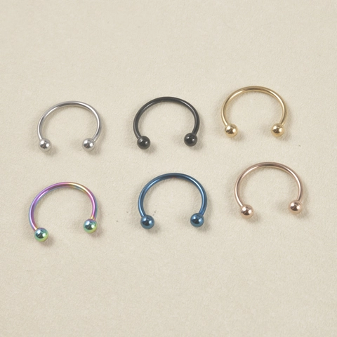 Horseshoe Piercing Ring Stainless Steel Septum Nose Lip Ear Cartilage Stud U-Shaped Circular Barbell Unisex Fashion Jewelry