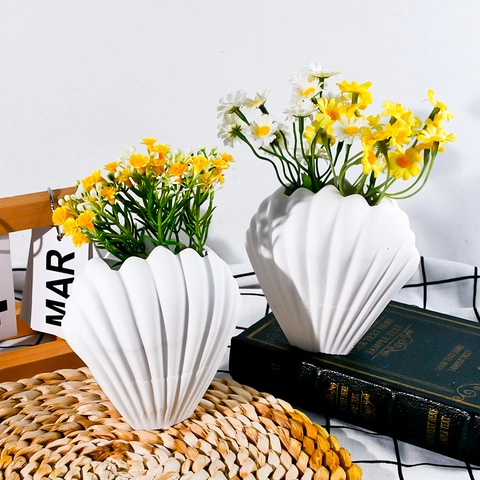 Shell Shape DIY Silicone Mold For Flower Vase Pen Holder Gypsum Cement Crafting Desktop Decor