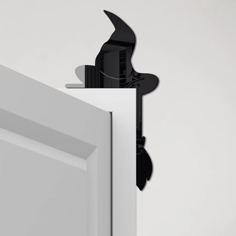 Halloween Hexe Silhouette Wandaufkleber Acryl Spiegel Schalter Aufkleber Feiertag Party Heim Wand Dekor