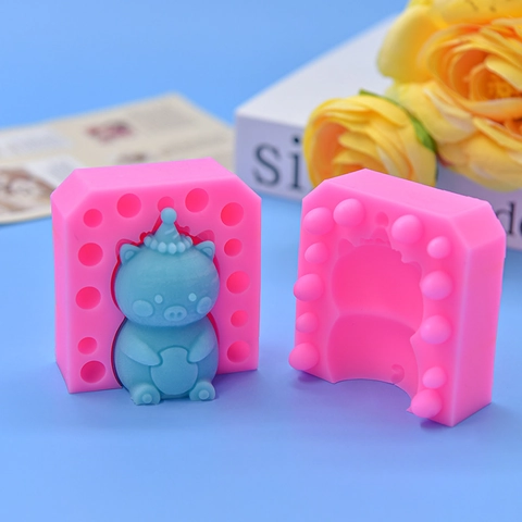 3D Cartoon Schwein Silikonform Zum Backen DIY Kuchendekoration Tierform Fondant Schokolade Seife Kerzenherstellung
