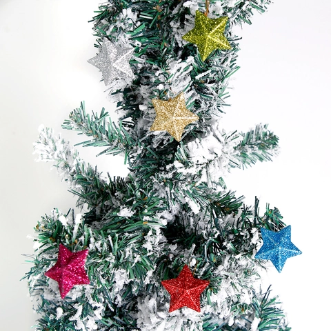 Ornamenti Stella Di Natale Glitter Plastica Pentagramma Decorazioni Sospese Per Albero Arredamento Festa Vacanze Design 3D