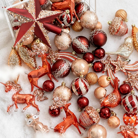 Ornamenti Appesi Albero Di Natale Forme Multiple Plastica PVC Galvanizzato Glitter Opaco Decorazione Festa