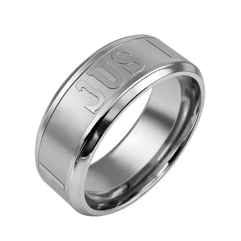 Edelstahl Herren Ring Gravur Buchstaben Poliert Metall Punk Stil Mode Schmuck Minimalistisch Hand Accessoire