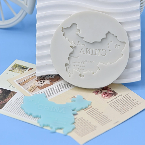 Silikonform In Form Einer China-Karte Für DIY-Fondant Schokolade Kuchendekoration Aromatherapie Stein Gips Handwerk Design