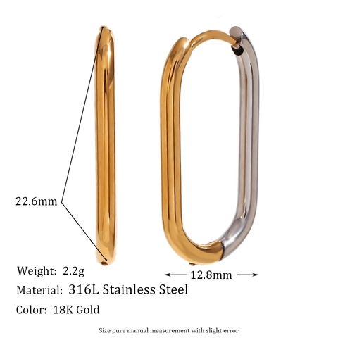 Vintage Stainless Steel Irregular Geometric Stud Earrings For Women Gold Plated Liquid Metal Rhinestone Earrings Jewelry