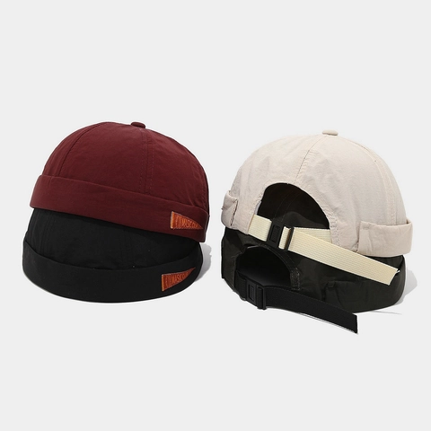 Gorro Docker Ajustable Algodón Sin Ala Retro Streetwear Secado Rápido Impermeable Unisex