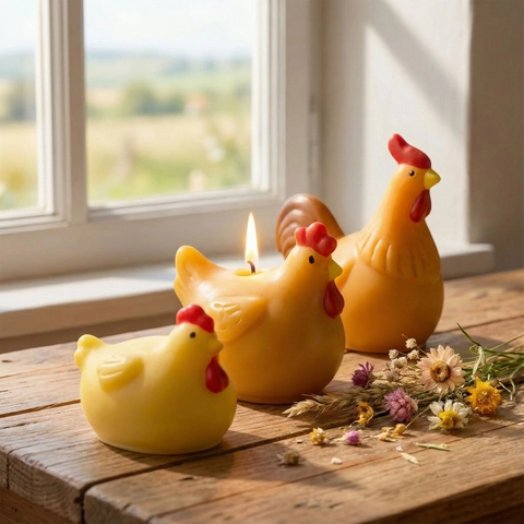 Rooster And Hen Silicone Mold 3D Animal Shape For DIY Candle Making Resin Casting Easter Home Decor