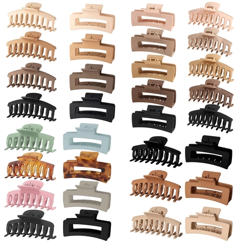 Large Hair Claw Clips Matte Plastic Non-Slip Jaw Clip For Thick Hair Rectangular Octopus Styling Accessories For Women
