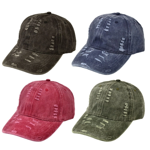Distressed Washed Cotton Baseball Cap Vintage Denim Style Sun Hat With Adjustable Buckle For Men Women Streetwear