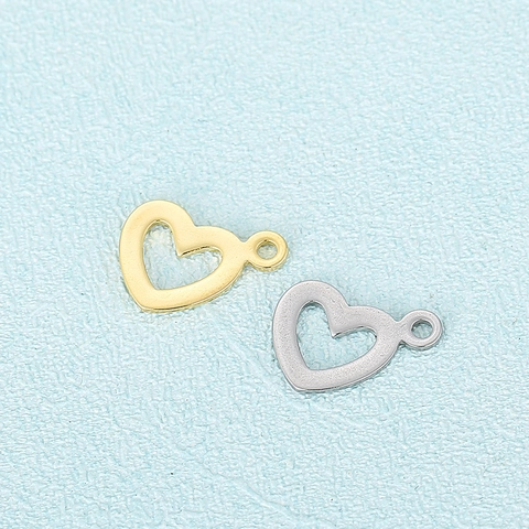 Dijes Corazón Acero Inoxidable Colgantes DIY Accesorios Creación Joyería Collar Pendiente