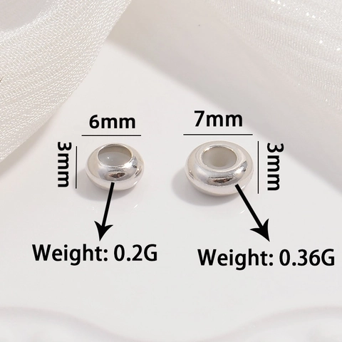 Perline Di Arresto In Argento Sterling 925 Piatte Tonde In Silicone Perline Distanziatrici Per Creazione Di Gioielli Fai Da Te