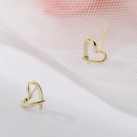 Orecchini A Lobo A Cuore Cavo Intrecciato Con Perno In Argento Sterling 925 Stile Coreano Minimalista Gioielli Eleganti Da Donna