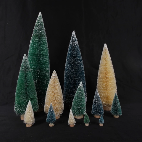 Mini Künstlicher Weihnachtsbaum Holzsockel Schneebeflockt Frostig Tischdekoration Festliche Party Dekoration Kleiner Kiefer