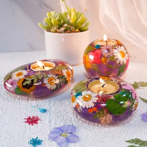 Silicone Mold For Candle Holder DIY Resin Casting Tool Sphere Oval Design For Home Decor Ornament Modern Flexible