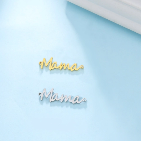 Mama Letter Pendant Necklace Stainless Steel Minimalist Script Cursive Dainty Jewelry Gift For Mother Women