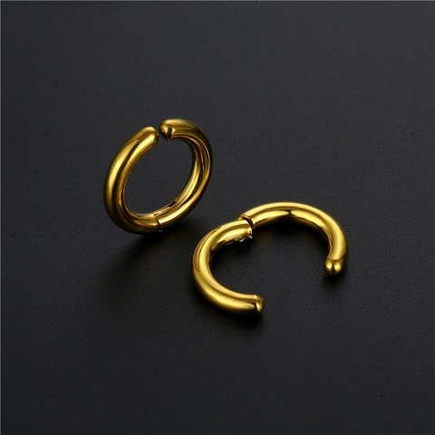 Ronde Hoop Oorclips Zonder Gaatjes Minimalistisch Titanium Staal Geometrische Gepolijste Sieraden Voor Heren Dames