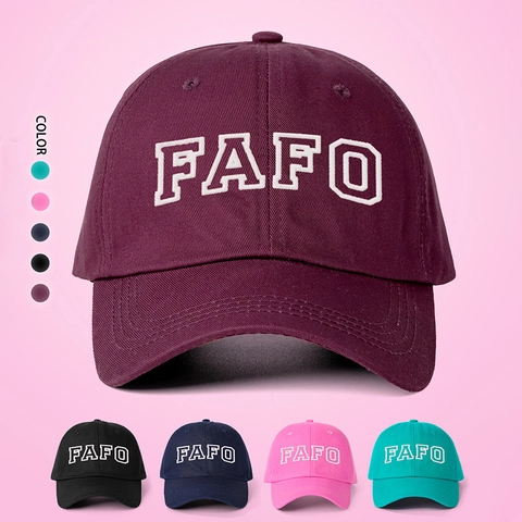 FAFO Letter Borduurwerk Baseballpet Verstelbaar Polyester Zonbescherming Buiten Casual Dad Hat Voor Heren Dames