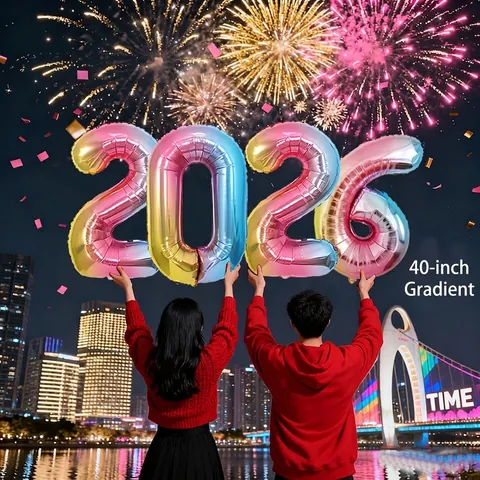 2026 Number Balloons Aluminum Foil Metallic Mylar Balloon For New Year Eve Graduation Party Decoration Anniversary