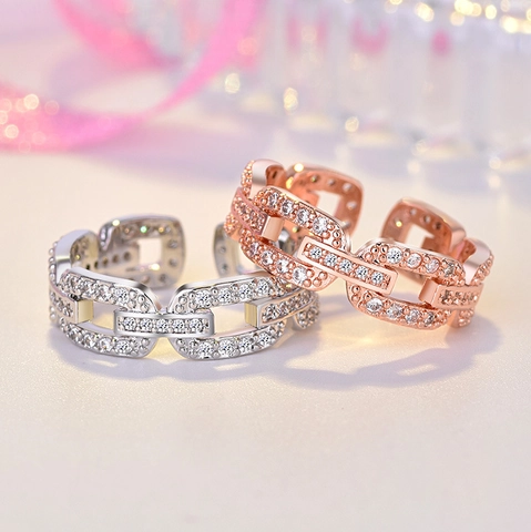 Adjustable Rings Zircon Sparkling Minimalist Korean Fashion Jewelry For Women