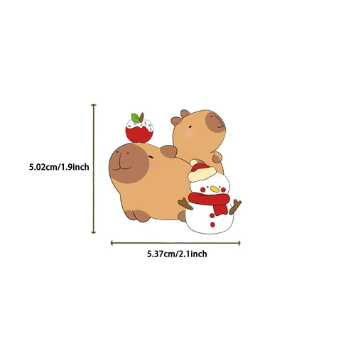 Christmas Capybara Cartoon Stickers Waterproof PVC Decals For DIY Journal Laptop Phone Scrapbooking Holiday Decor Gift