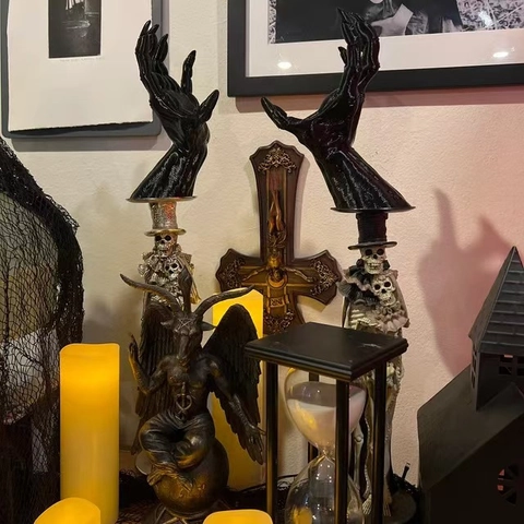 Dämon Hand Statuen Gothik Hexe Hand Wanddeko Harz Realistisch Horror Requisite Für Spukhaus Geheimraum Halloween Deko