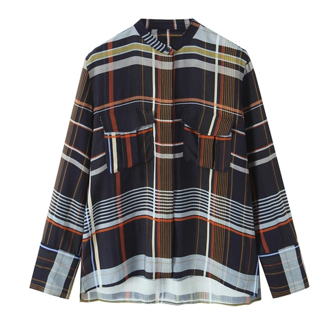 Camicia A Quadri A Maniche Lunghe E Pantaloni A Gamba Larga Abbigliamento Casual Streetwear Vintage Donna