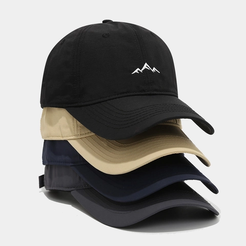 Mountain Embroidery Baseball Cap Polyester Quick Dry Breathable Sunshade Adjustable Outdoor Sport Casual Sun Hat