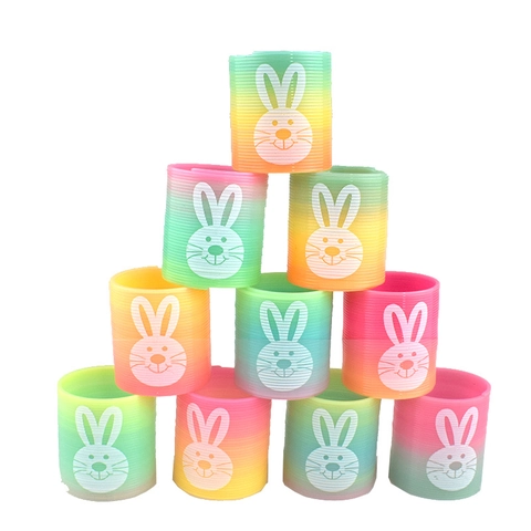 Molla Arcobaleno Giocattolo Plastica Motivo Coniglietto Di Pasqua Antistress Gradiente Di Colore Regalo Educativo Divertente Bambini