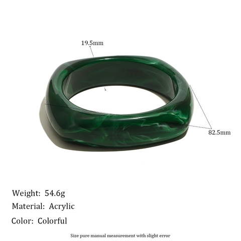 Harz Armreif Armband Unregelmäßig Quadratisch Dick Marmortextur Retro Luxus Geometrischer Schmuck Für Damen