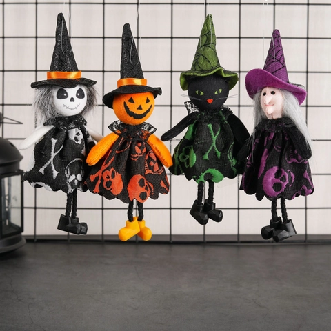 Decorazioni Per Bambole Appese Di Halloween Tessuto Zucca Strega Fantasma Gatto Nero Accessori Per Feste