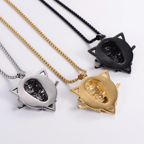 Collana Con Ciondolo Teschio Acciaio Inossidabile 304 Pistole Incrociate Cappello Da Cowboy Capitano Pirata Gioielli Punk Hip Hop Da Uomo