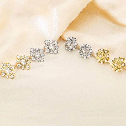 Vintage Palace Style Stud Earrings 316L Stainless Steel With Faux Artificial Pearls And Zircon Hollow Floral Design For Women Elegant
