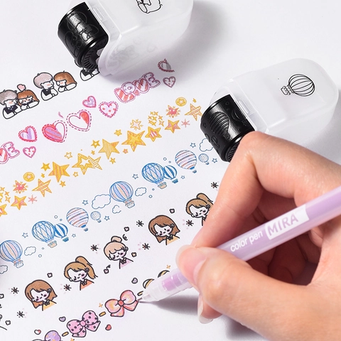 Cartoon Dier Rollstempel Scrapbook Dagboek Decoratie Briefpapier Student Prijzen Plastic Kleurrijke Patronen