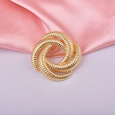 Minimalistische Abstrakte Brosche Mit Verknotung Für Damen Mode Legierung Galvanisierte Runde Geometrische Anstecknadel Schmuck