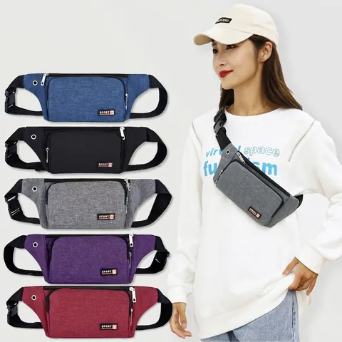 Ελαφριά Τσάντα Μέσης Oxford Sports Chest Bag Με Πολλές Τσέπες Με Τρύπα Ακουστικών Για Τρέξιμο Fitness Ανδρική Γυναικεία Unisex