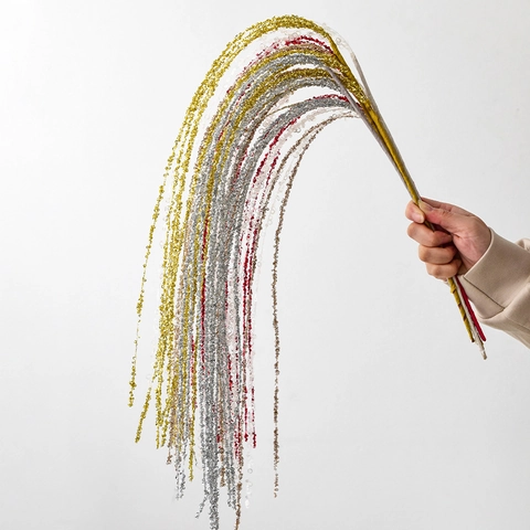 Christmas Sequin Sprig Glitter Branches For Tree Decoration Flower Arrangement Festive Party Decor Ornament