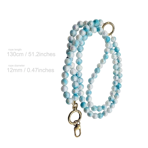 Artificial Pearl Beaded Phone Lanyard Acrylic Iridescent Crossbody Mobile Strap Alloy Metal Clasp Anti-Lost Phone Chain