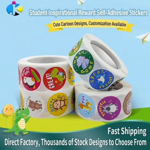 Autocollants De Récompense Motivationnels Motifs Animaux Mignons Mots D'Encouragement Pour Enseignants Élèves Enfants Décalcomanies Auto Adhésives